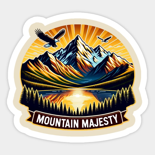 Mountain Majesty Sticker by JG Visual Arts